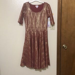 *UNUSED** Red and gold Nicole (Lularoe dress)